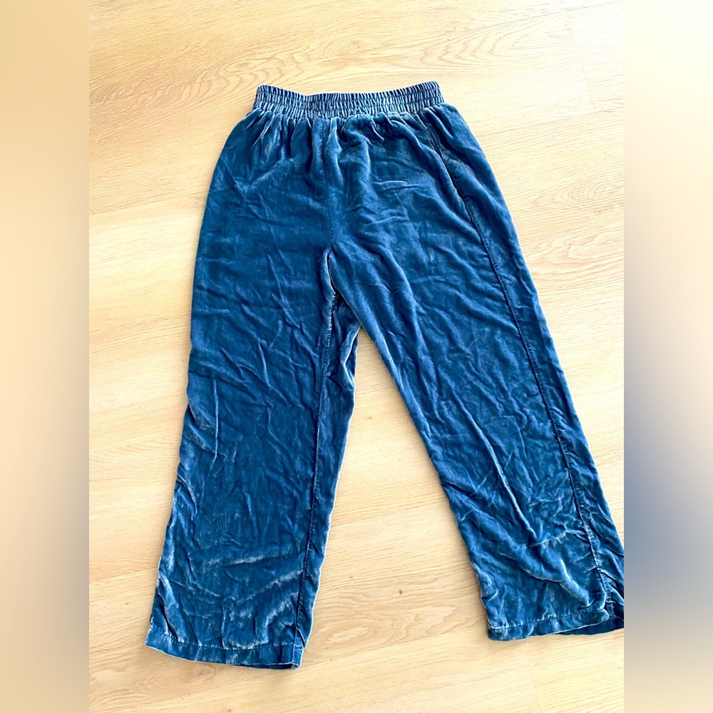 Reformation blue velvet pants size small